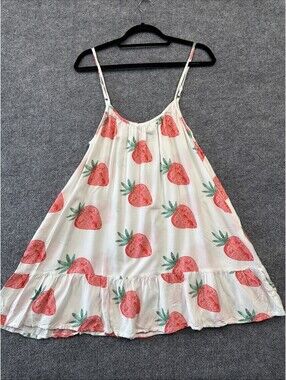 Sunshine Tienda Beachy Sundress or Coverup with  Strawberries Size XS